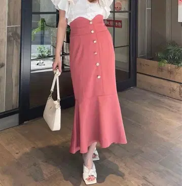 -ROYAL PARTY- 멀티 버튼 머메이드 스커트