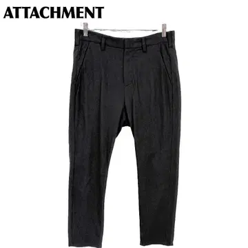 ATTACHMENT 남성용 울 팬츠 3 블랙 무지