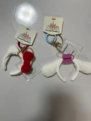산리오 캐릭터 귀 모양 키링 세트