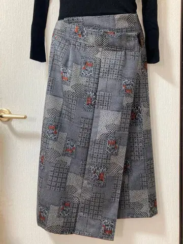 기모노 리메이크 오시마 명주 타이트 랩 스커트