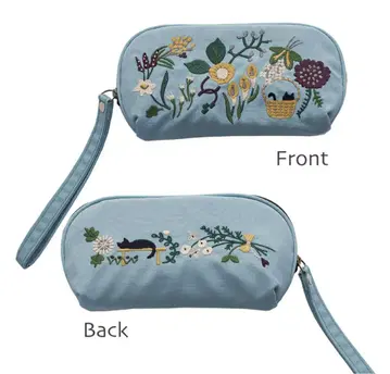 아츠코마타노 자수 멀티 케이스 (안경 수납 가능) 낮잠 (블루)