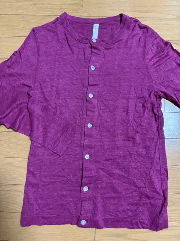 프릿 퍼플 긴팔 가디건 프릿 린넨 미사용품