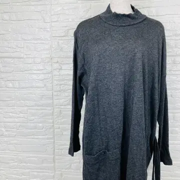 히로코코시노 니트 원피스 하이넥 사이드 리본 [ 84-49 ]