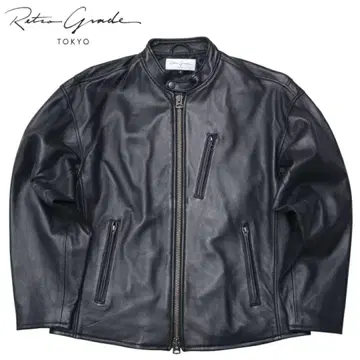 Retro Grande 블랙 양가죽 싱글 라이더 자켓 S