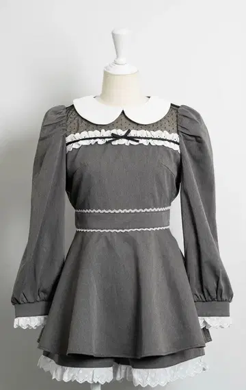 pium 코튼 프릴 도리 긴팔 셋업