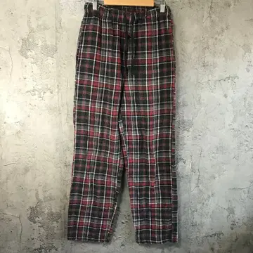 B580 구제 의류 체크 팬츠 파자마 팬츠 블랙 그레이 빨간색 화이트