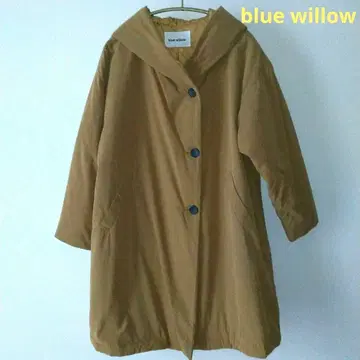 blue willow 후드 부착 롱 코트
