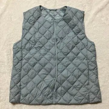 UNIQLO 퍼프 테크 퀼팅 베스트/웜 패디드 XL 스카이블루 레어 색상