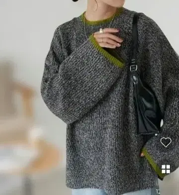 [ 새상품급 ] 디스코트 WEB 한정판 멜란지 배색 니트