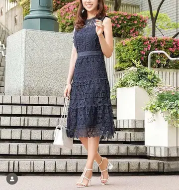 프리마셰릴 네이비 슬리브리스 원피스 M