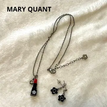 MARY QUANT 마리크와 꽃 모티브 귀걸이 립스틱 립 목걸이 기프트