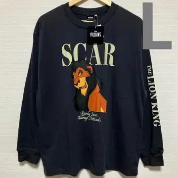 새상품 디즈니 라이온킹 스카 롱티 긴팔T셔츠 빌런 L
