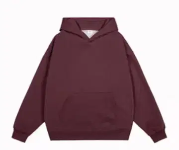 버건디 후드 부착 맨투맨