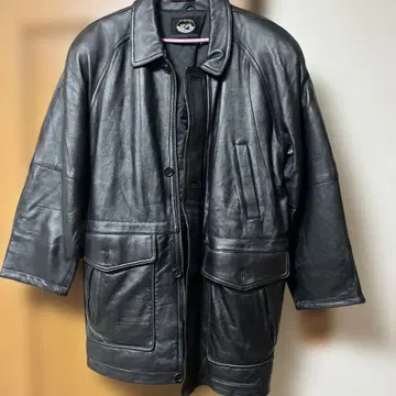 빈티지 CHOCOTT 블랙 가죽 롱 자켓 양가죽