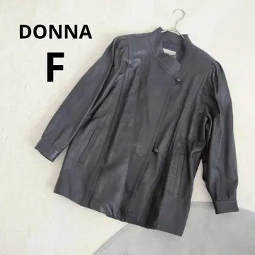 [ DONNA ] 가죽 자켓 프리 사이즈 네이비 일본제 양가죽