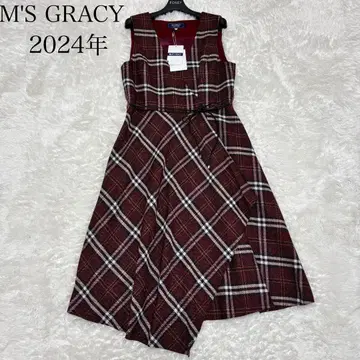 24년 엠즈 그레이시 택 포함 새상품 미사용 체크 무늬 오크 쿨 원피스