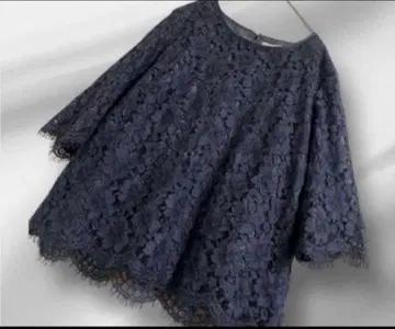 빅 사이즈! 자유구 전체 레이스 디자인 블라우스 44