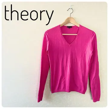 고품질! theory 여성 상의 긴팔 썸머 니트 V넥 면 100% 2