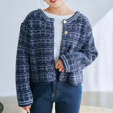 COHINA 코히나 트위드 니트 가디건