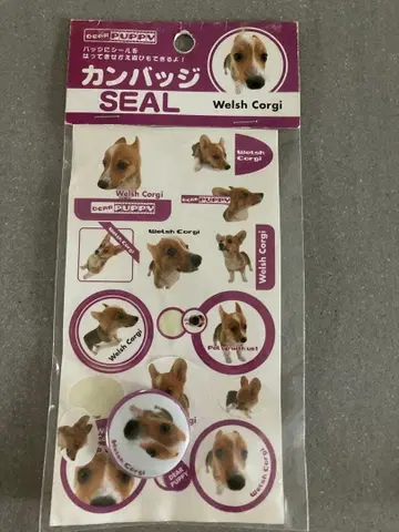 초레어! 희귀! 캔 배지 씰 코기