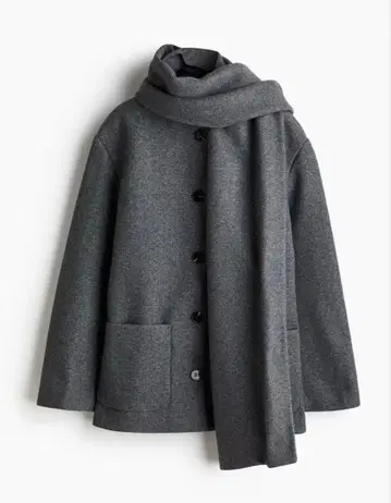 [ 새상품 ] H&M 머플러 디테일 코트