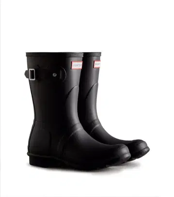 헌터 여성용 오리지널 숏 레인 부츠 - 블랙