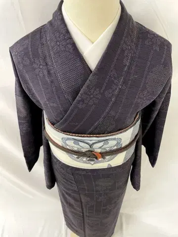 미사용 새상품 순수 실크 이중 기모노 눈 일본풍 패턴 유키 츠무기 단품