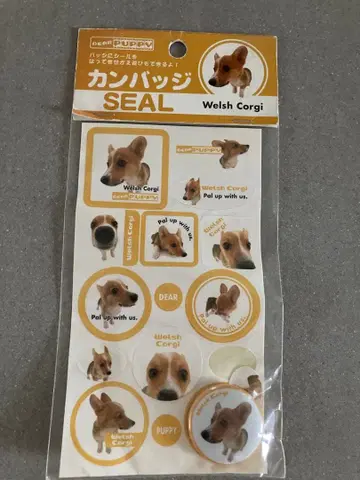 초레어!레어!캔배지 씰 코기