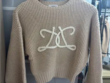 다리치 로고 와플 니트탑 FREE