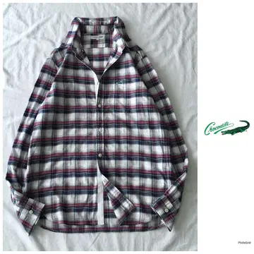 크로커다일 [세탁 가능] 배색 체크 셔츠 블라우스