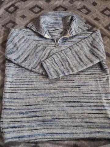 하이넥 ZIP 니트 스카이블루 BIZCREEk 새상품급