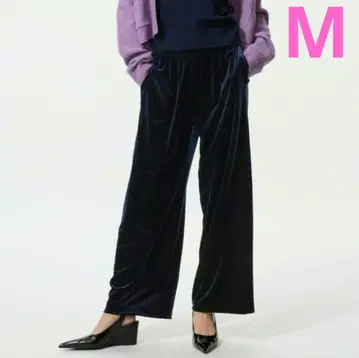 유니클로 UNIQLO 소프트 벨로아 이지 팬츠 네이비 M 사이즈 새상품