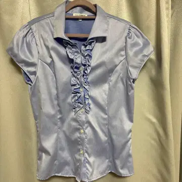 나라 까미체 튤립 소매 프릴 셔츠 [ 노다림질 OK ]