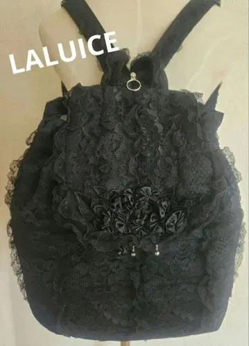 새상품급 LALUICE 라루이스 전체 레이스 백팩 블랙 발레코어