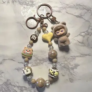 곰 봉제 인형 스트랩 라브브