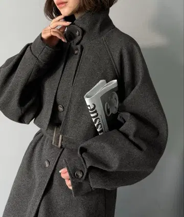 classicalelf 롱 코트 차콜 그레이 S