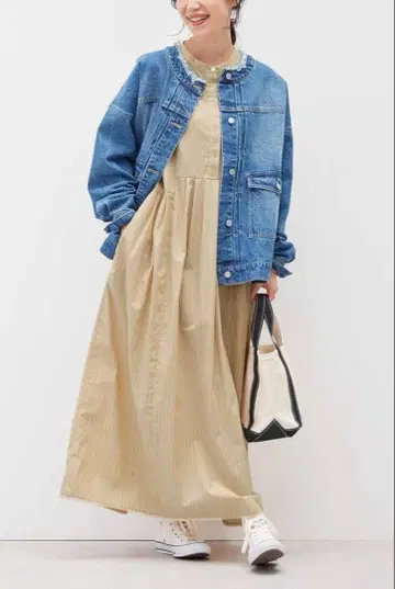 새상품급 FELISSIMO 리브인컴포트 하마지와 콜라보 코나레 G 재킷