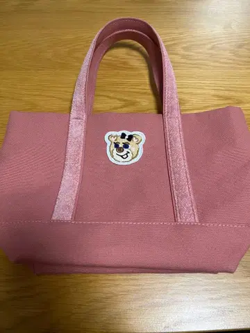 페이러 올드 테디걸 와펜 토트백 핑크