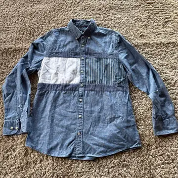 타미힐피거 패치워크 셔츠 XL