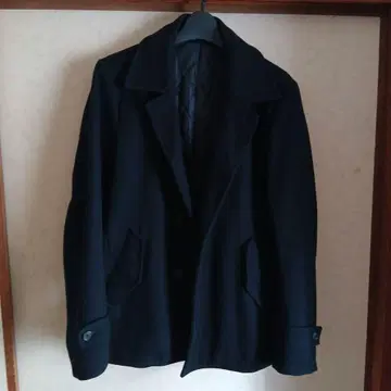 블랙 울 피코트 캐주얼