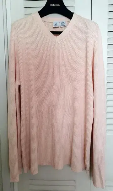 아르마니 익스체인지 A/X: 핑크 남성용 V넥 긴팔 니트