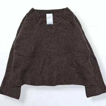 윔 가젯 캐시미어 혼방 V넥 니트 오버 사이즈 브라운