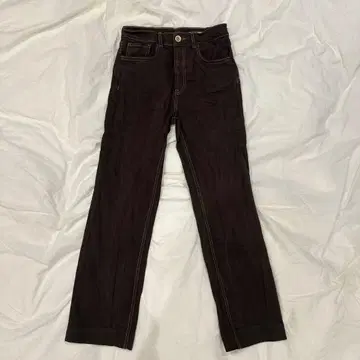 ZARA 브라운 스트레이트 레그 데님 34