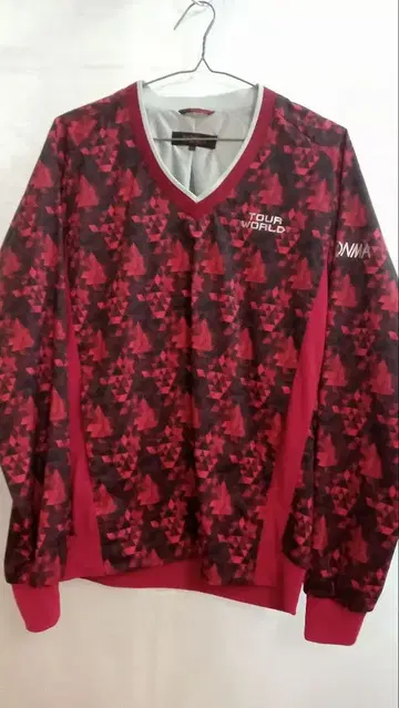 TOUR WORLD 기하학 패턴 V넥 자켓