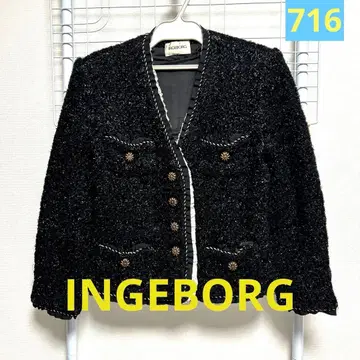 INGEBORG 라메 믹스 울 혼방 자켓