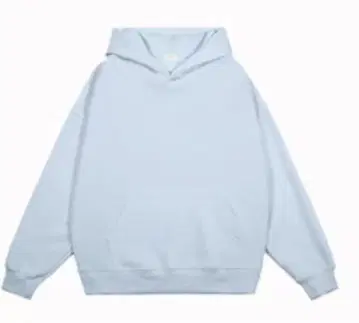 라이트 블루 후드 부착 후드티