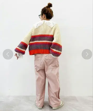 [니코앤드] 컬러 블록 크루 가디건 M 사이즈