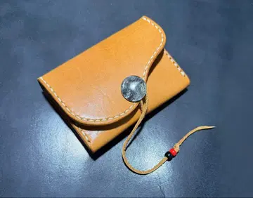 새들 레더 컴팩트 지갑 미니 지갑 네이비 고로즈 코인 케이스