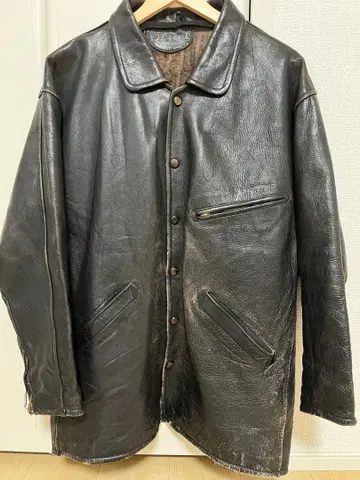 가죽 하프 자켓 블랙 구제 의류