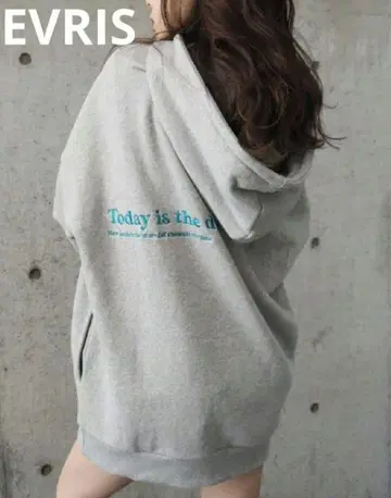 EVRIS 에브리리스 백 로고 오버 사이즈 후디